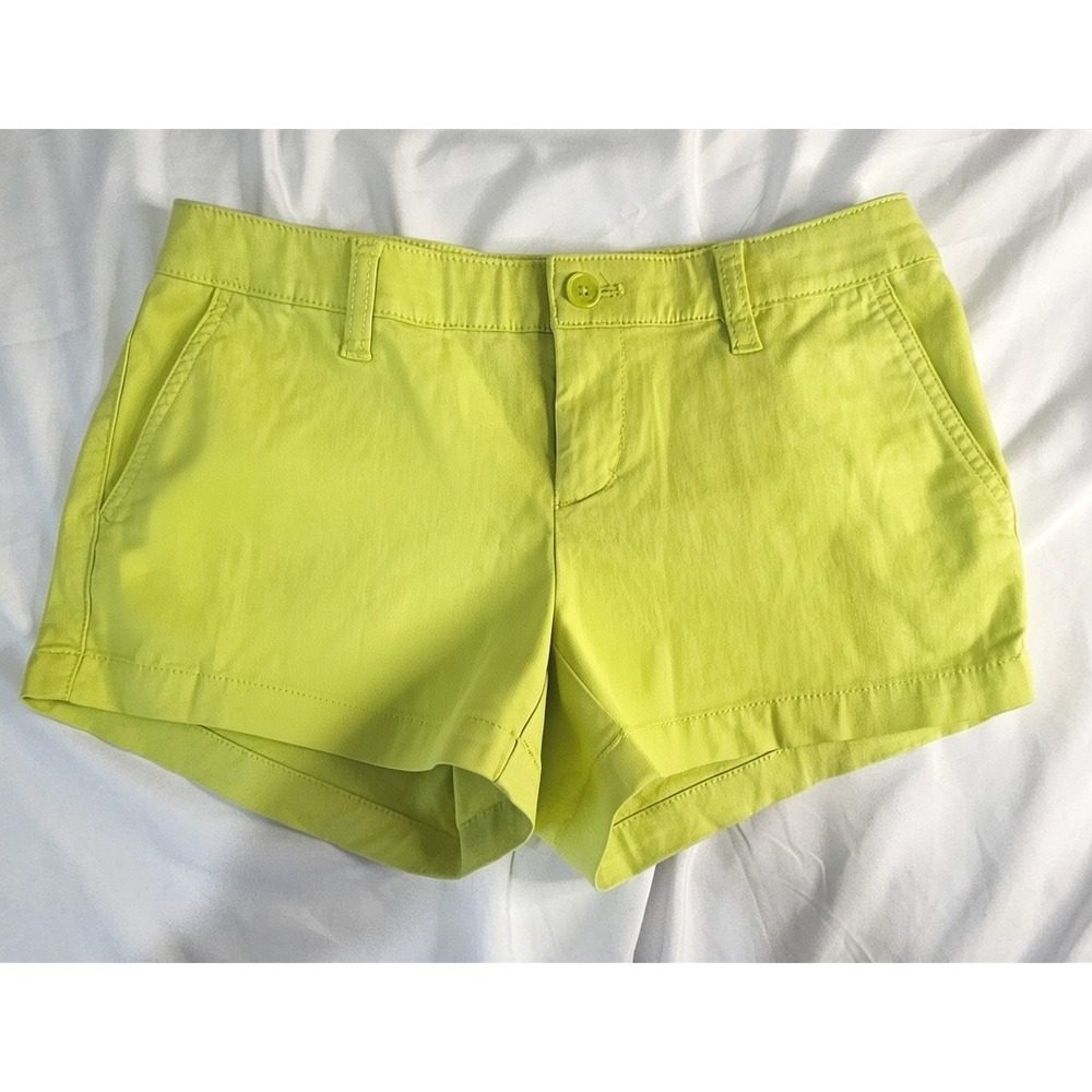 Victoria's Secret Eva Shorts Lime Green Size 2 Neon Cotton Stretch Chino